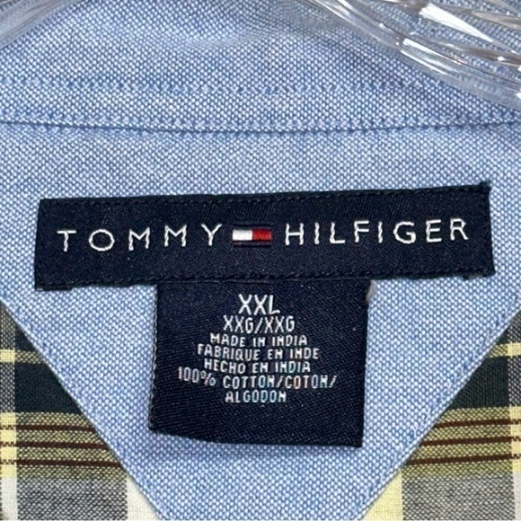 Tommy Hilfiger Men's Shirt Size XXL Short Sleeve Plaid Button-Down Logo Pocket - Picture 8 of 8